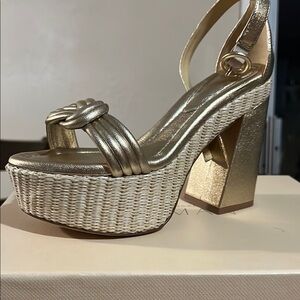Gold Platform Heel Sandals